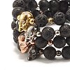 Braided Nylon Thread Lava Rock Beaded Bracelet BJEW-JB07497-4