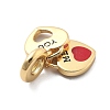 Rack Plating Brass Red Enamel European Dangle Charms KK-Q017-34G-2