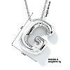 Brass Pave Clear Cubic Zirconia Shiny Balloon Letter Pendant Necklaces IT0451-7-1