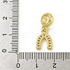 Rack Plating Brass Pave Clear Cubic Zirconia U Shape/Horse Shoes European Dangle Charms KK-Z067-40G-01-3