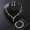 Alloy Rhinestone Pendant Necklaces & Stud Earring & Bracelets Sets for Women WG9B9CC-02-1