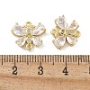 Rack Plating Brass Clear Cubic Zirconia Butterfly Connector Charms KK-A234-064G-3