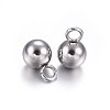304 Stainless Steel Sphere Charms STAS-O107-04P-A-2