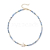 Summer Beach Dyed Natural Fire Crackle Agate Round Beaded Necklaces NJEW-JN05262-02-2