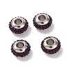 Rondelle 304 Stainless Steel Polymer Clay Rhinestone European Beads GPDL-P003-14-3