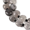 Natural Tourmalinated Quartz Beads Strands G-B094-A25-01-3