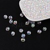 Faceted Eco-Friendly Transparent Acrylic Round Beads X-TACR-K001-6mm-22-2