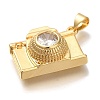 Rack Plating Brass Micro Pave Cubic Zirconia Pendants X-KK-I720-21G-2
