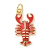 Brass Enamel Pendants X-KK-C110-22B-02G-1