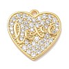 Rack Plating Brass Micro Pave Cubic Zirconia Pendants KK-L224-011G-01-1