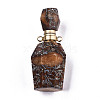 Assembled Synthetic Pyrite and Imperial Jasper Openable Perfume Bottle Pendants G-R481-15F-2