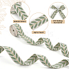 3 Yards Polyester Leaf Jacquard Ribbons SRIB-WH20020-020A-6