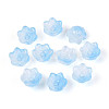 Transparent Two Tone Spray Painted Glass Bead Caps A-GLAA-Q089-002B-001-1