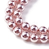 UV Plating Pearlized Glass Pearl Beads Strands GLAA-F128-01A-T19-3