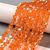 Transparent Electroplate Glass Beads Strands EGLA-A039-T4mm-B11-4