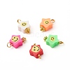 Star Pattern Handmade Polymer Clay Beads Pendants PALLOY-JF00928-1