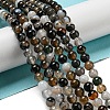 Natural Black Agate Beads Strands G-L555-04-6mm-7