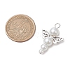 Pearlized Glass Pearl Bead Pendants PALLOY-JF03203-06-2