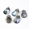 Rhinestone Abalone Shell/Paua Shell Pendants SSHEL-S257-1