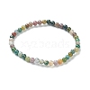 Natural Indian Agate Beaded Stretch Bracelets X-BJEW-D446-A-46-2
