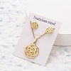 201 Stainless Steel Pendant Necklaces & Stud Earrings Sets FS-WG852B2-09-1