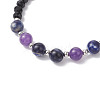 6Pcs 6 Colors Natural & Synthetic Gemstone & Glass Round Beaded Bracelets for Women BJEW-JB12210-5