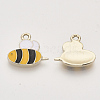 Light Gold Plated Alloy Pendants X-ENAM-T009-32B-2