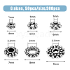 HOBBIESAY 300Pcs 6 Styles Tibetan Style Alloy Spacer Beads FIND-HY0003-49-2