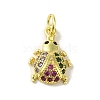 Brass Micro Pave Colorful Cubic Zirconia Charms KK-M283-26D-02-1