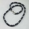 Round Synthetic Non-magnetic Hematite Baded Necklaces for Men MM0470-3