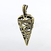 Cone Brass Cage Pendants KK-L079-11-NR-1