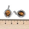 Natural Tiger Eye Oval Pendants KK-U043-44P-F-3