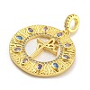 Rack Plating Brass Micro Pave Cubic Zirconia Pendants KK-G513-86G-2