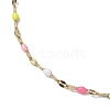 304 Stainless Steel Enamel Link Chains Anklets AJEW-AN00588-02-3