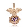 Golden Plated Brass Hollow Round Cage Pendants KK-J252-01G-2