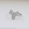 Brass Micro Pave Clear Cubic Zirconia Cuff Rings FS-WG17FF6-25-1