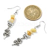 Natural Mixed Stone Chip Dangle Earrings Set for Women EJEW-JE06248-3