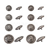 80 Pcs 8 Styles Brass Shank Buttons BUTT-TA0001-10-9