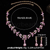 Alloy & Rhinestone Studs Earrings & Necklaces Set PW-WG1364A-15-1