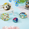 4Pcs 4 Style Elephant & Cat & Girl and Boy & Diamond Rotating Enamel Pins Set JEWB-TA0001-09-6