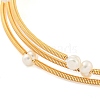 Three-Loops Brass & Natural Freshwater Pearl Beaded Wrap Bracelets for Women BJEW-F470-01G-2