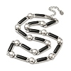 304 Stainless Steel Enamel Rectangle Link Chain Necklaces NJEW-S431-04P-02-1