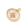 Transparent Epoxy Resin Brass Pendants KK-B163-01G-03-2