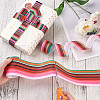 2Rolls 2 Styles Stripe Pattern Printed Polyester Grosgrain Ribbon OCOR-TA0001-37O-12