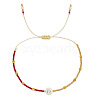 Glass Seed Beads Braided Bead Bracelets TY7987-4-1