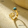 Natural Gemstone Open Cuff Rings for Women RJEW-S415-02G-01-1