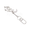 Brass Macrame Pouch Empty Stone Holder Pendant Decoration HJEW-JM03303-02-4