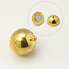 Round Brass Magnetic Clasps with Loops KK-M060-12mm-G-2