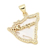 Rack Plating Brass Micro Pave Cubic Zirconia Pendants KK-K293-26G-1