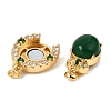 Brass Micro Pave Clear Cubic Zirconia Magnetic Clasps KK-C066-20G-2